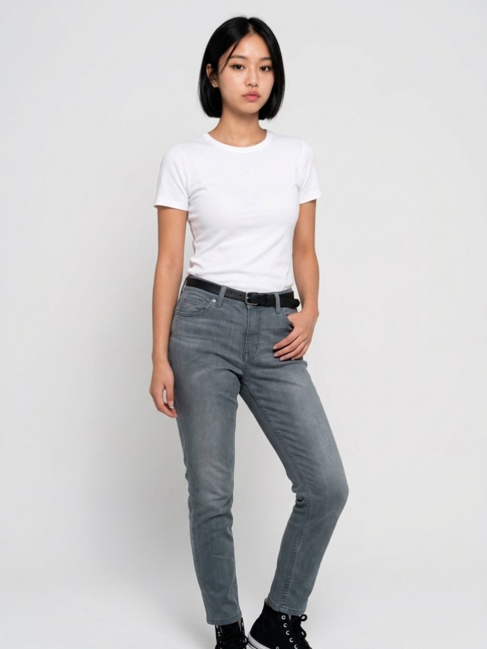 Classic Women's Mid-Rise Gray Jeans